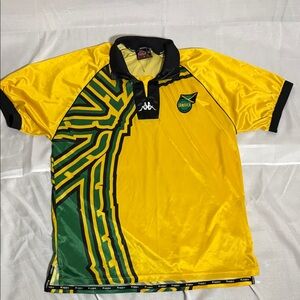 Kappa Vibrant Jamaica Foot Ball Yellow and Green Men's Jersey